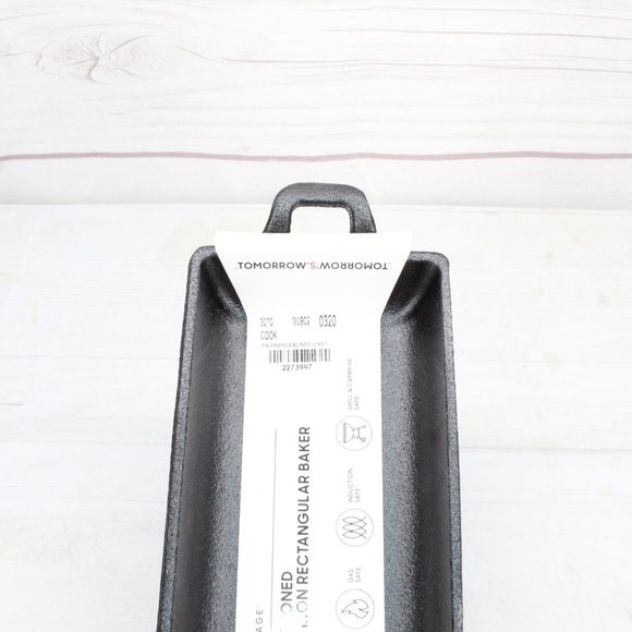 NEW Sharper Image Set of 2 Pre-Seasoned 7" Mini Cast Iron Rectangular Baker Pan - Picture 5 of 10